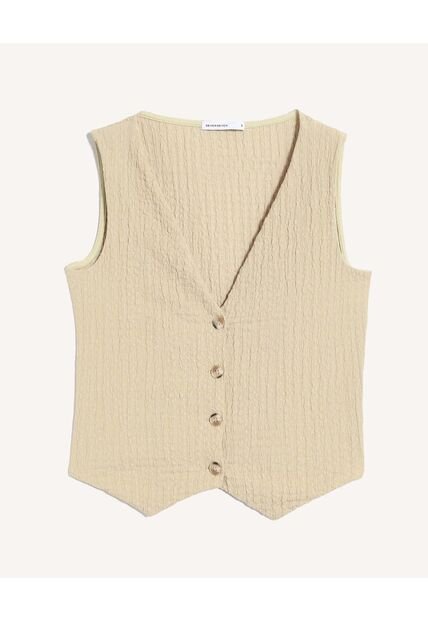 Camiseta Para Mujer Manga Sisa Moda Color Crema Marca Seven Seven #28096442