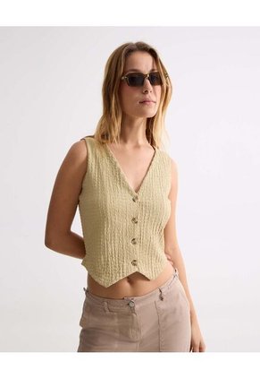 Camiseta Para Mujer Manga Sisa Moda Color Crema Marca Seven Seven #28096442