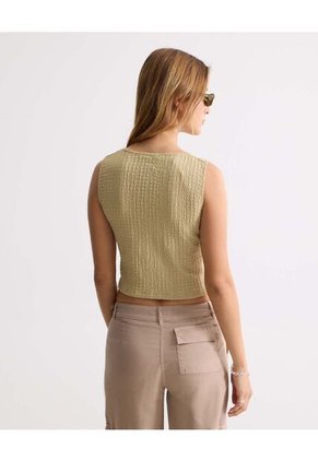 Camiseta Para Mujer Manga Sisa Moda Color Crema Marca Seven Seven #28096442