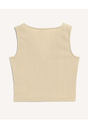 Camiseta Para Mujer Manga Sisa Moda Color Crema Marca Seven Seven #28096442