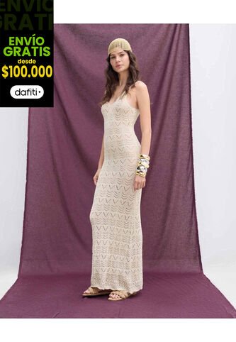 Vestido  Para Mujer M/Sisa Largo Color Crema Marca Seven Seven #28171472 Seven Seven