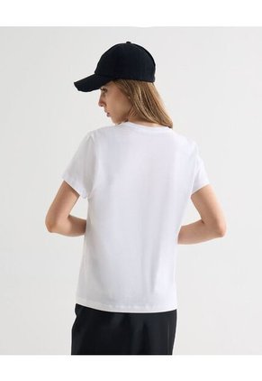 Camiseta Para Mujer Manga Corta Cuello Redondo Color Marfil Marca Seven Seven #28096354