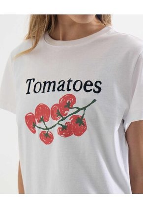 Camiseta Para Mujer Manga Corta Cuello Redondo Color Marfil Marca Seven Seven #28096354