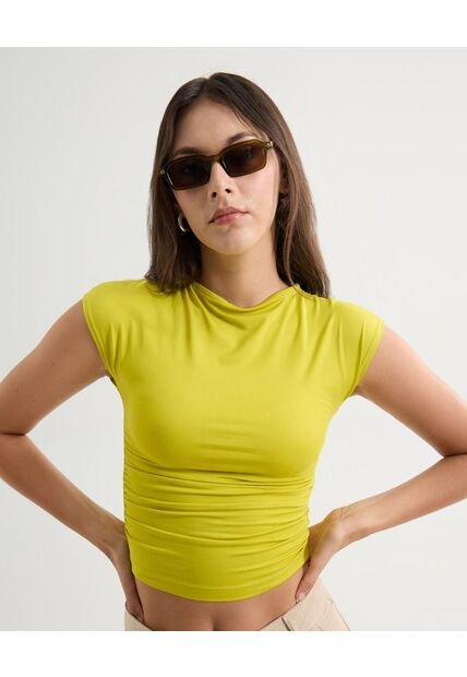 Camiseta Para Mujer Manga Corta Cuello Redondo Color Verde Marca Seven Seven #28096257