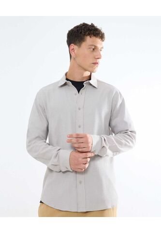 Camisa Para Hombre Manga Larga  Color Gris Claro Marca Seven Seven #45012058 Seven Seven