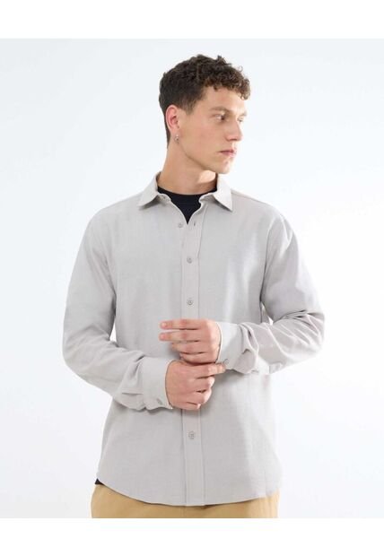 Camisa Para Hombre Manga Larga  Color Gris Claro Marca Seven Seven #45012058