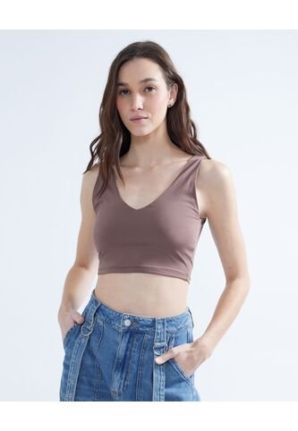 Camiseta Para Mujer Manga Sisa Color Cafe  Marca Seven Seven #28095912 Seven Seven