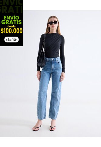 Jean  Para Mujer Balloon Color Azul Marca Seven Seven #28161004 Seven Seven