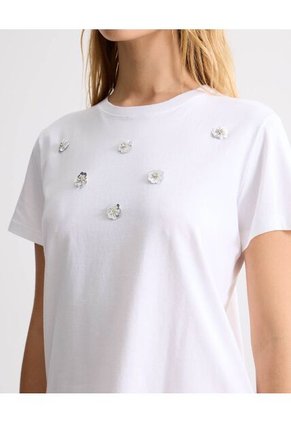 Camiseta Para Mujer Manga Corta Cuello Redondo Color Crudo Marca Seven Seven #28096360