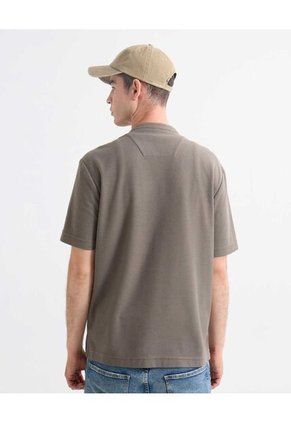 Camisa Para Hombre Manga Corta Sin Bolsillo Cuello Neru Color Taupe Marca Seven Seven #45012133