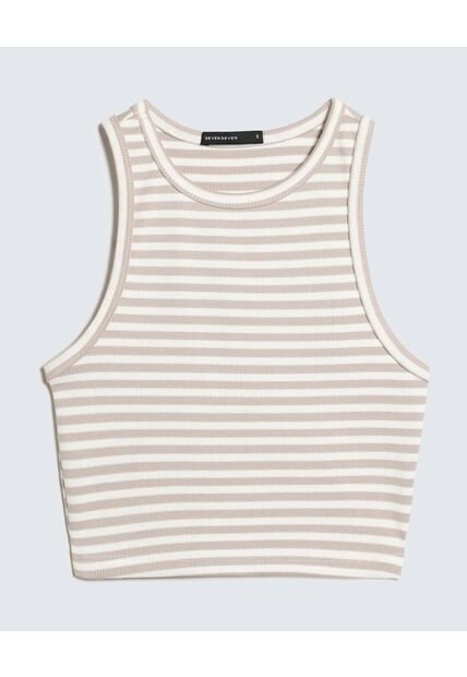 Camiseta Para Mujer Manga Sisa Color Beige Marca Seven Seven #28096093