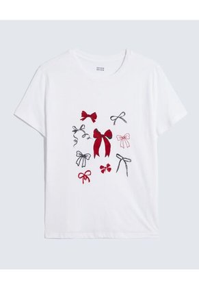 Camiseta Para Mujer Manga Corta Cuello Redondo Color Crudo Marca Seven Seven #28096362