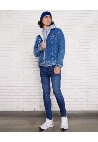 Chaqueta Para Hombre Trucker Color Azul Medio Marca Seven Seven #45080362 Seven Seven