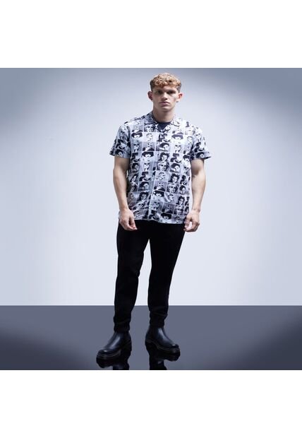 Camisa Para Hombre Manga Corta  Color Negro Marca Seven Seven #45011957