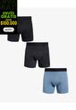 Boxer X3 Para Hombre Filete Medio Algodón Color Negro Marca Seven Seven #45000390 de Seven Seven