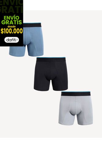 Boxer X3 Para Hombre Filete Medio Algodón Color Azul Marca Seven Seven #45000389 Seven Seven