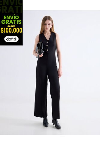 Enterizo  Para Mujer Manga Sisa Color Negro Marca Seven Seven #28320449 Seven Seven