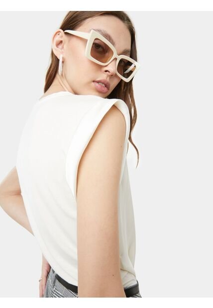 Blusa Para Mujer Manga Corta Color Crudo Marca Seven Seven #28123317