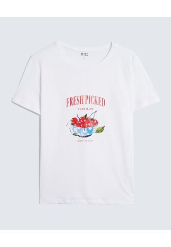 Camiseta Para Mujer Manga Corta Cuello Redondo Color Crudo Marca Seven Seven #28096364 Seven Seven