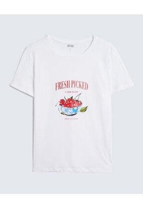 Camiseta Para Mujer Manga Corta Cuello Redondo Color Crudo Marca Seven Seven #28096364