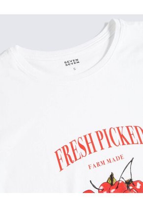 Camiseta Para Mujer Manga Corta Cuello Redondo Color Crudo Marca Seven Seven #28096364