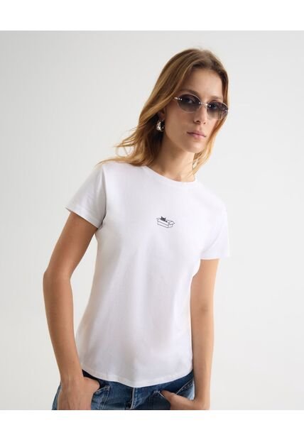 Camiseta Para Mujer Manga Corta Cuello Redondo Color Crudo Marca Seven Seven #28096371