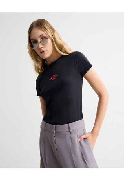 Camiseta Para Mujer Manga Corta Cuello Redondo Color Negro Marca Seven Seven #28096367