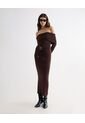 Vestido Largo Tejido Off Shoulder  Para Mujer Morado Seven Seven de Seven Seven