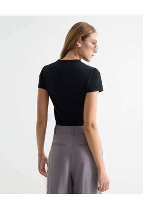 Camiseta Para Mujer Manga Corta Cuello Redondo Color Negro Marca Seven Seven #28096367