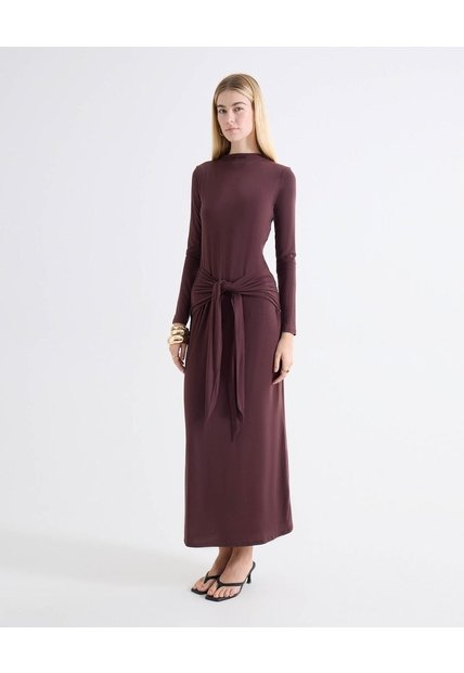 Vestido Perkins Fajón Ajustable  Para Mujer Café Seven Seven