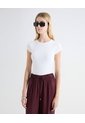 Camiseta Hombro Corrido Ajustada  Para Mujer Blanco Seven Seven de Seven Seven