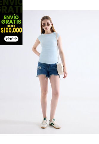 Short  Para Mujer Multiusos Plano Color Azul Marca Seven Seven #28191137 Seven Seven