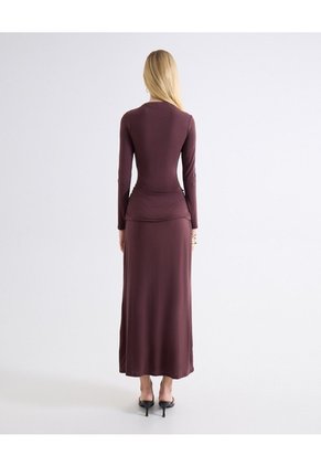 Vestido Perkins Fajón Ajustable Para Mujer Café Seven Seven