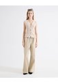 Chaleco Tejido Cuello V  Para Mujer Beige Seven Seven de Seven Seven