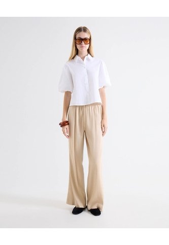 Pantalón Barrel Corte Curvo  Para Mujer Beige Seven Seven Seven Seven