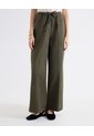 Pantalón Palazzo Pretina Fruncida  Para Mujer Verde Seven Seven de Seven Seven