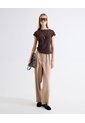 Pantalón Barrel Caída Estructurada  Para Mujer Vino Seven Seven de Seven Seven