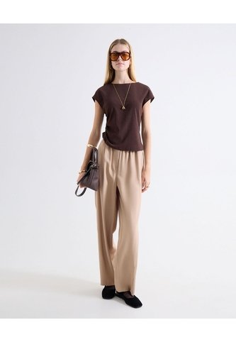 Pantalón Barrel Caída Estructurada  Para Mujer Vino Seven Seven Seven Seven