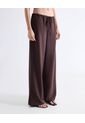 Pantalón Tiro Medio Con Cordón  Para Mujer Café Seven Seven de Seven Seven