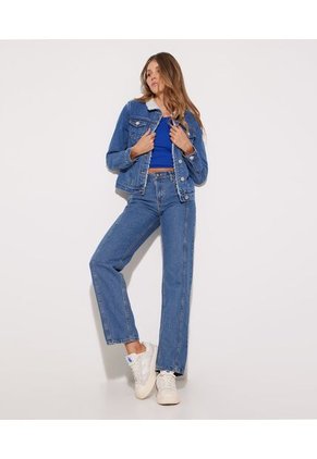 Chaqueta Para Mujer Trucker Color Azul Claro Marca Seven Seven #28080860