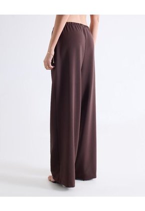 Pantalón Tiro Medio Con Cordón  Para Mujer Café Seven Seven