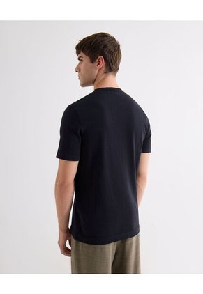 Camiseta De Punto Con Cuello Mao  Para Hombre Negro Seven Seven