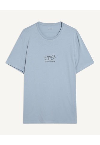 Camiseta Manga Corta Hombre Seven Algodón Azul 45092101-51400 Seven Seven
