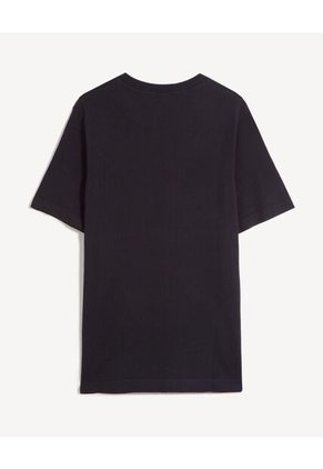 Camiseta De Punto Con Cuello Mao  Para Hombre Negro Seven Seven