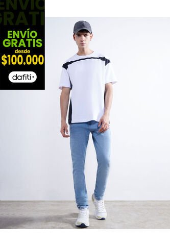 Jeans Skinny Tono Claro  Para Hombre Azul Seven Seven Seven Seven