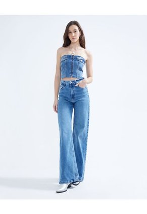 Blusa Para Mujer Manga Sisa Color Azul Marca Seven Seven #28123911