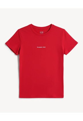 Camiseta Para Mujer Manga Corta Cuello Redondo Color Rojo Marca Seven Seven #28096544