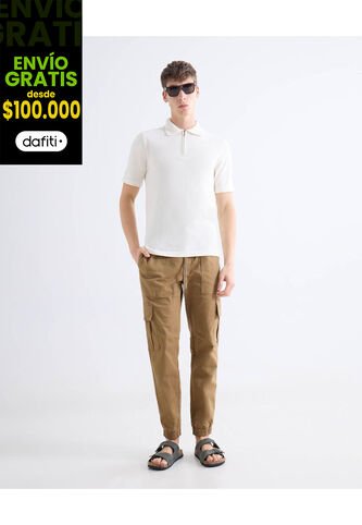 Pantalón  Para Hombre Jogger Color Camel Marca Seven Seven #45071186 Seven Seven