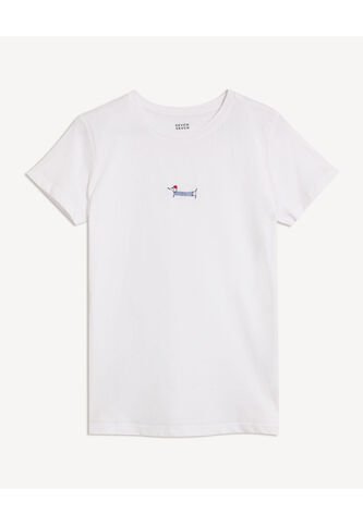 Camiseta Para Mujer Manga Corta Cuello Redondo Color Crudo Marca Seven Seven #28096548 Seven Seven