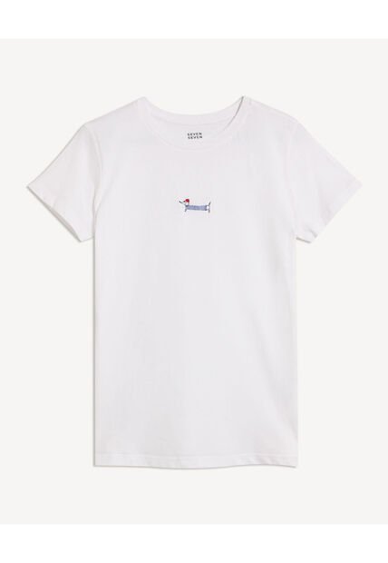 Camiseta Para Mujer Manga Corta Cuello Redondo Color Crudo Marca Seven Seven #28096548